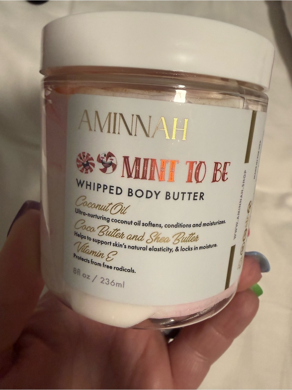 Aminnah “Mint To Be” Whipped Body Butter with gold flakes! NWT